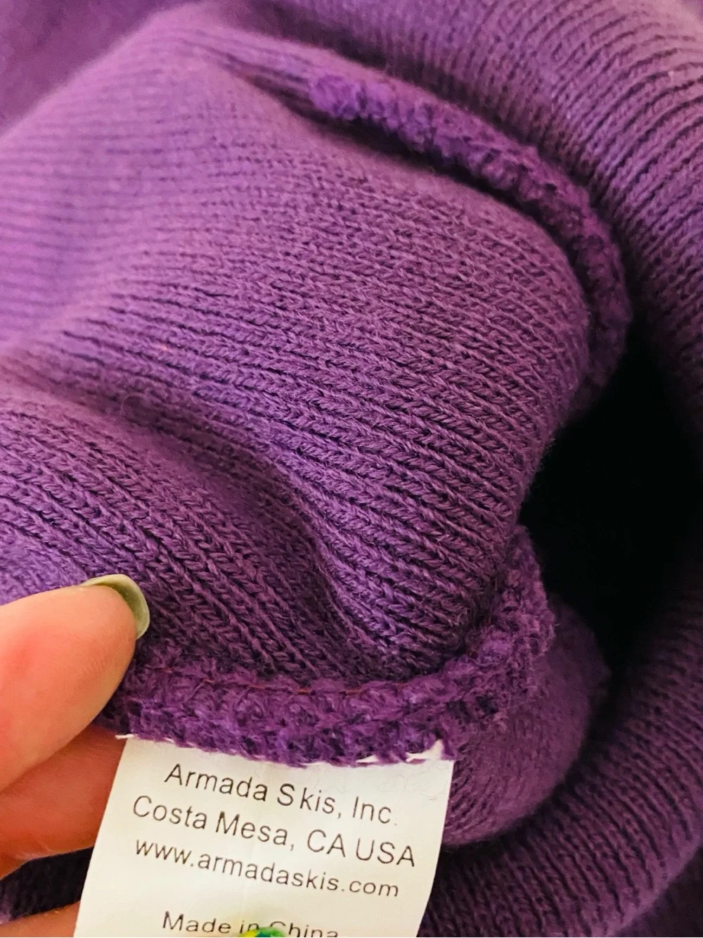 Armada logo Ski Snowboard unisex mens women's warm winter snow Pom Beanie Purple